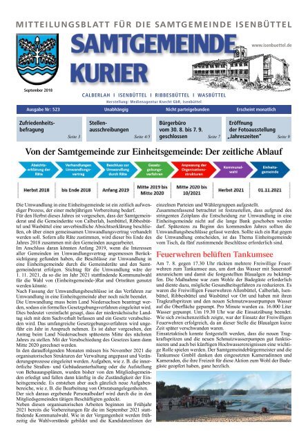 Kurier Isenbüttel September 2018