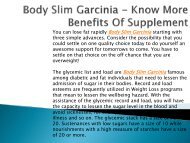 Body Slim Garcinia - Know More Benefits Of Supplement-output