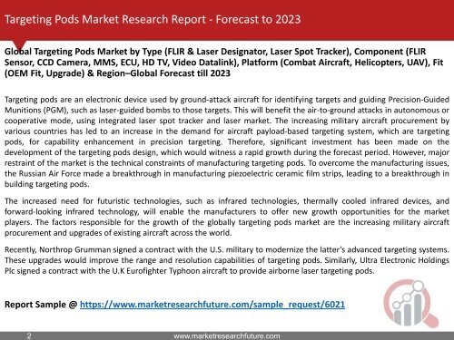 Targeting Pods Market Research Report – Forecast to 2023