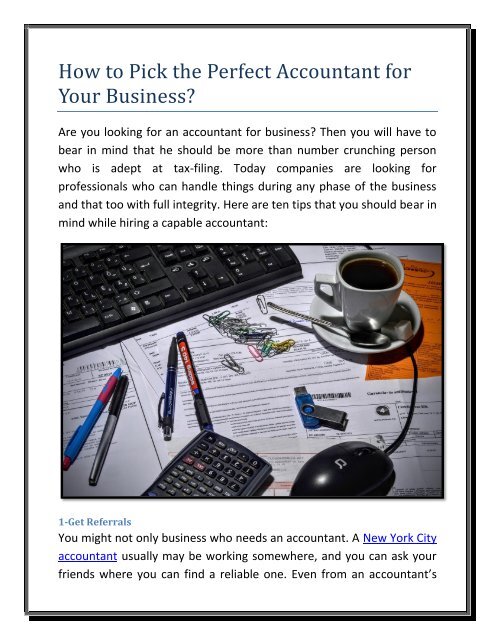 How to Pick the Perfect Accountant for Your Business