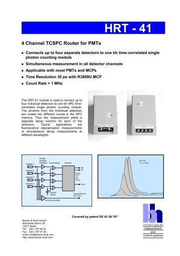 HRT - 41 4 Channel TCSPC  Router for PMTs - Becker & Hickl GmbH