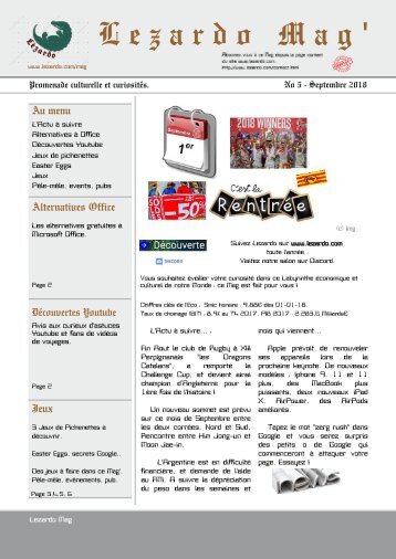 LéZARDO Mag No 5  #Septembre 2018