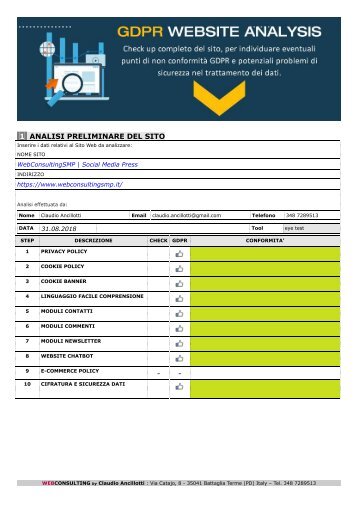 GDPR Website Analysis Free