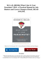 R.E.A.D. [BOOK] What Color Is Your Parachute 2019 A Practical Manual for Job-Hunters and Career-Changers Ebook  READ ONLINE