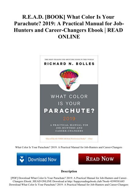 R.E.A.D. [BOOK] What Color Is Your Parachute 2019 A Practical Manual for Job-Hunters and Career-Changers Ebook  READ ONLINE