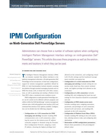 IPMI Configuration on Ninth-Generation Dell PowerEdge Servers