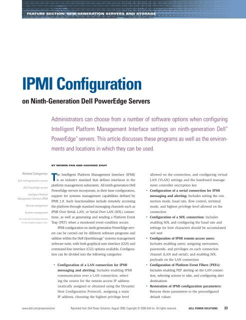 IPMI Configuration on Ninth-Generation Dell PowerEdge Servers