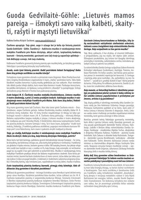 VLB „INFORMACIJOS“, 2018 M. RUGSĖJIS, NR. 7/573