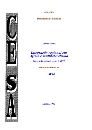 Integracão regional em Africa e multilateralismo - Adelino Torres