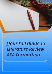 Literature Review Apa Formatting