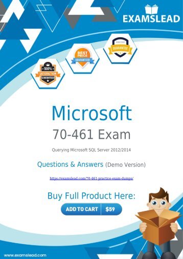 70-461 Exam Dumps - Pass your Microsoft 70-461 Exam in First Attempt