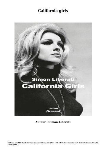 Gratis Boeken California girls (PDF - ePub - Mobi) Van Simon Liberati 