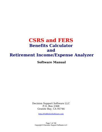 CSRS and FERS Benefits Calculator and Retirement Income ...