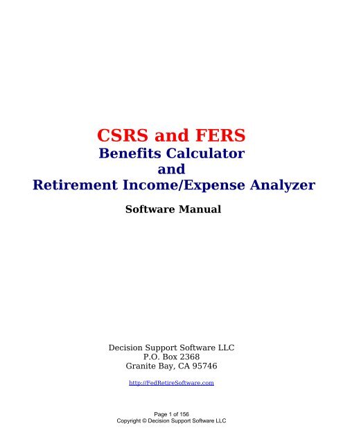 CSRS FERS vsCalPERS vsAARP Retirement Calculator - Comparison Review –  AdvisoryHQ