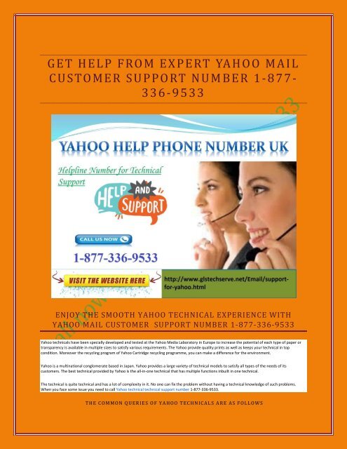 GET HELP YAHOO MAIL 1877-503-0107 CUSTOMER SUPPORT NUMBER 