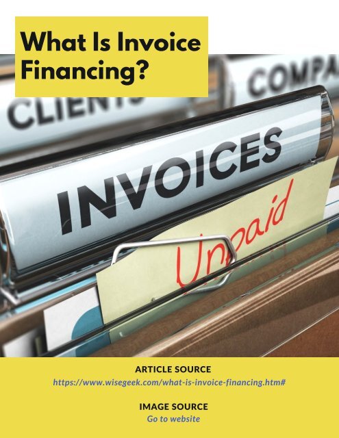 What Is Invoice Financing?