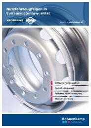 Nutzfahrzeugfelgen in Erstausrüstungsqualität - Bohnenkamp