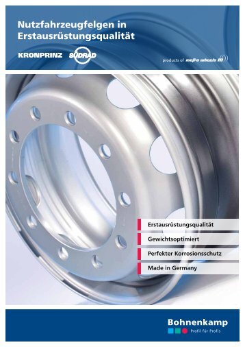 Nutzfahrzeugfelgen in Erstausrüstungsqualität - Bohnenkamp