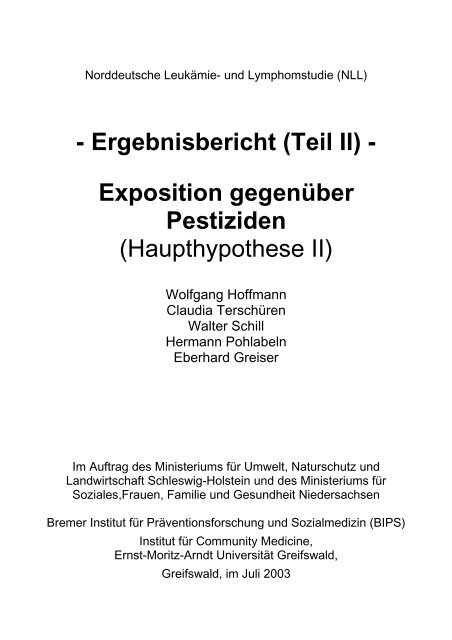 Ergebnisbericht (Teil II) - Ernst-Moritz-Arndt-Universität Greifswald