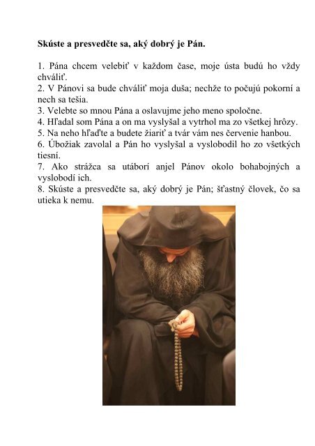 Skúste a presvedčte sa, aký dobrý je Pán.