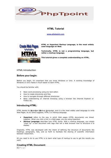 HTML TUTORIAL