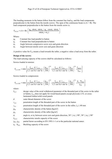 European Technical Approval ETA-12/0087 - ETA-Danmark