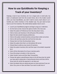 How to use Quickbooks for Keeping a Track of your Inventory?