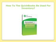 How To The QuickBooks Be Used For Inventory