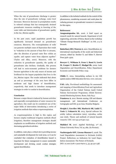 Evaluation of desertification hazard in the Jaz_Murian aquifer based on analysis of climate and groundwater criteria