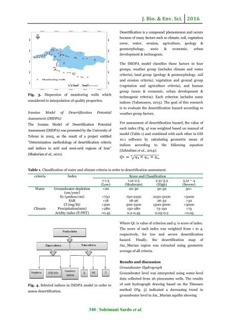 Evaluation of desertification hazard in the Jaz_Murian aquifer based on analysis of climate and groundwater criteria