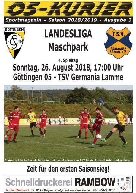 Saison 18/19 - SpTg 4: Gö̈ttingen 05 - TSV Germania Lamme