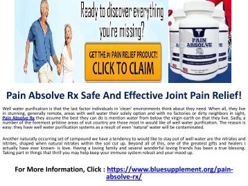 Pain Absolve Rx - Will This Natural Formula Fix Your Joints