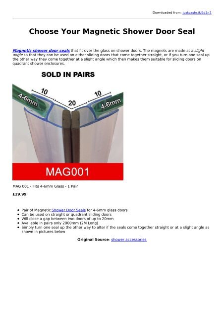 Choose Your Magnetic Shower Door Seal
