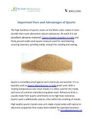 Important Uses and Advantages of Quartz