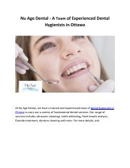Nu Age Dental - A Team of Experienced Dental Hygienists in Ottawa