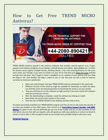 How to Get Free TREND MICRO Antivirus?