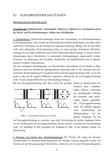 E5 GLEICHRICHTERSCHALTUNGEN