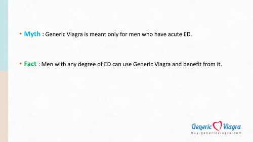 Generic Viagra - Myths and Facts