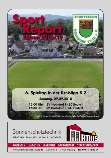 Sport Report - SV Hochdorf - Sonntag 09.09.2018