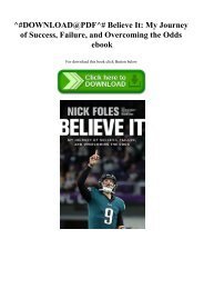 ^#DOWNLOAD@PDF^# Believe It My Journey of Success  Failure  and Overcoming the Odds ebook