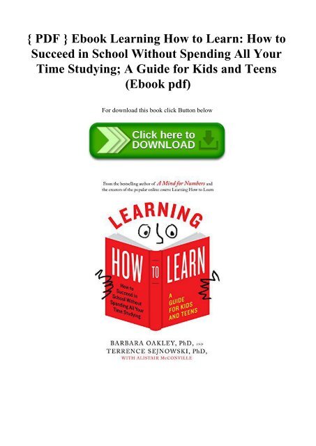 { PDF } Ebook Learning How to Learn How to Succeed in School Without ...