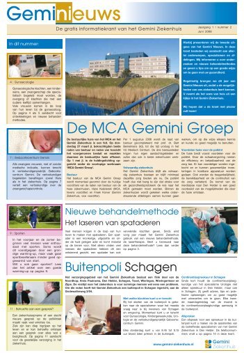 GemiNieuws, jaargang 1 - nummer 2, juni 2008 - Gemini Ziekenhuis