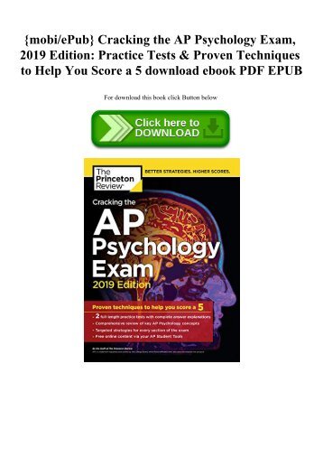 {mobiePub} Cracking the AP Psychology Exam  2019 Edition Practice Tests & Proven Techniques to Help You Score a 5 download ebook PDF EPUB