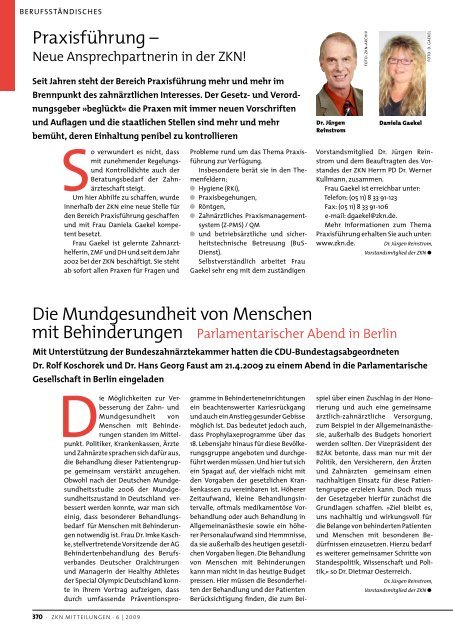 Die monatliche Zeitschrift für alle niedersächsischen Zahnärzte