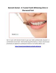 Bennett Dental - A Trusted Teeth Whitening Clinic in Sherwood Park