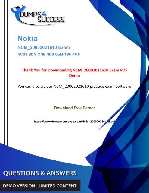 Updated  Nokia NCSS SDM ONE NDS OaM-TSH-16.0 NCM_20002021610 Exam Question