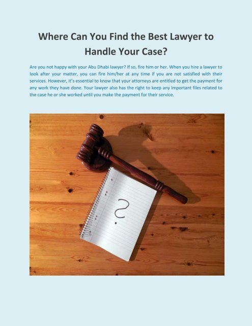 Where Can You Find the Best Lawyer to Handle Your Case?