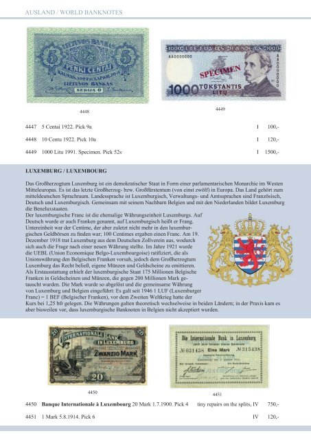 82. Auktion - Banknoten-Spezial - Emporium Hamburg