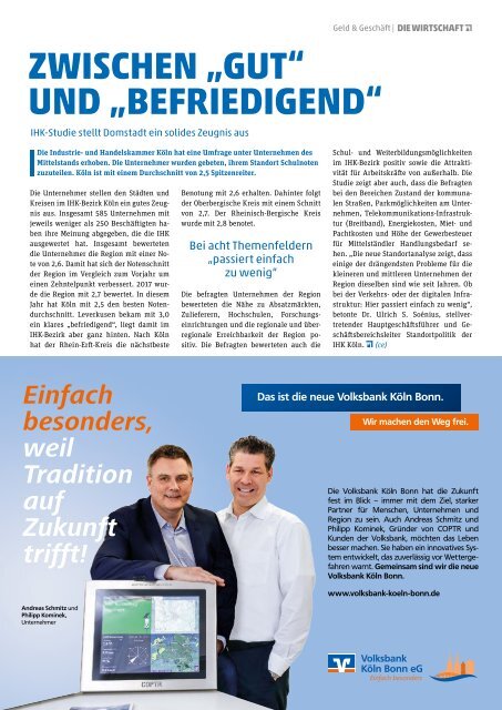 Die Wirtschaft Köln - Ausgabe 04 / 2018