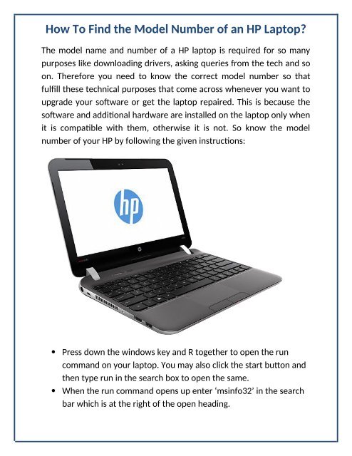 How to Find the Model Number of an HP Laptop?